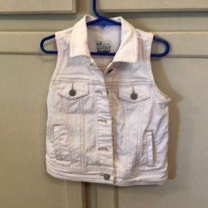Old Navy White Denim Vest Size Small 6-7